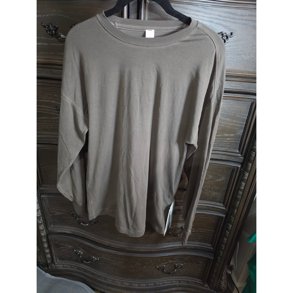 Lululemon EasySet Relaxed Long Sleeve Wash Shirt Dark Oxide LW3KCJS Brown 2